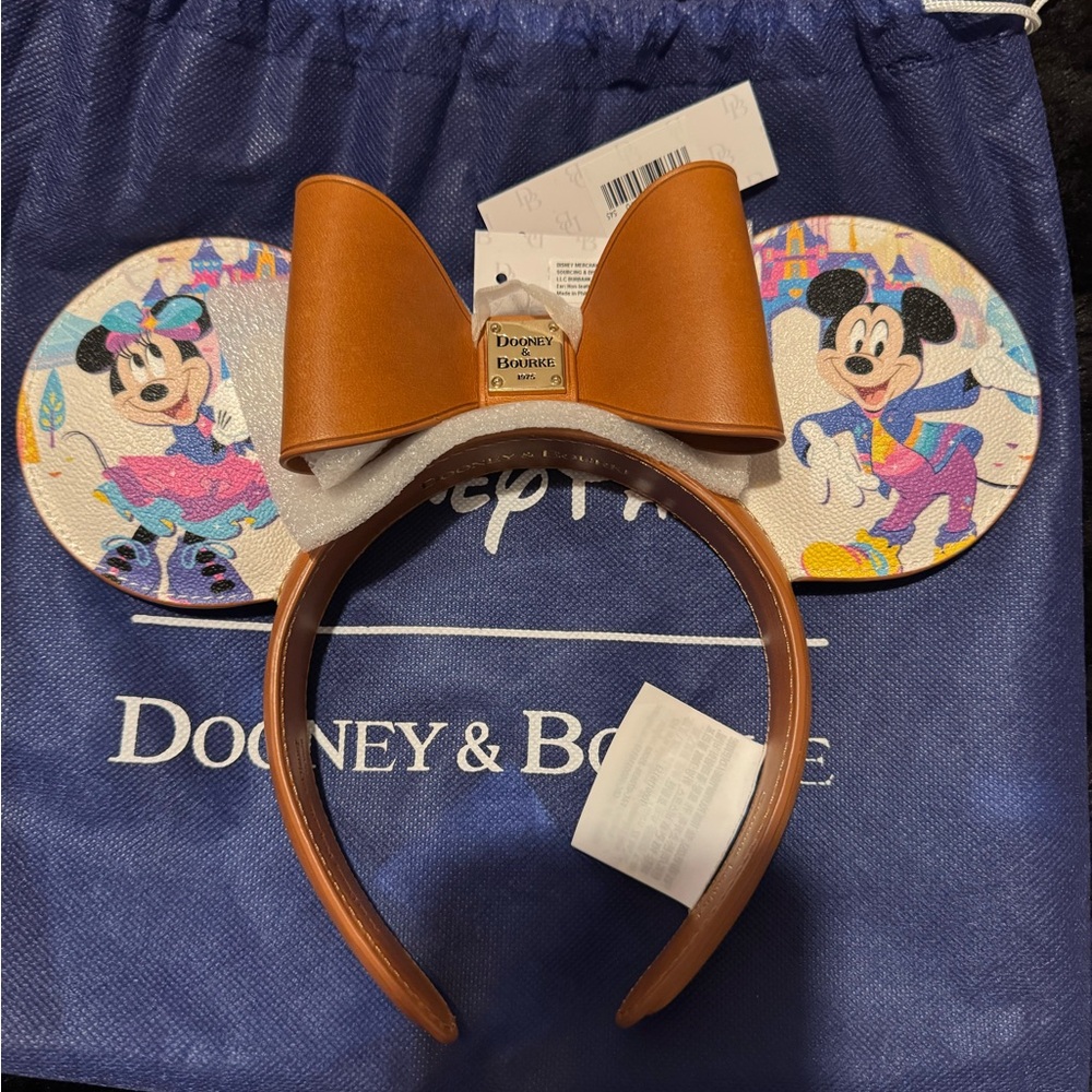 Dooney & Bourke Tan Bow Mickey Mouse Ears Headband
